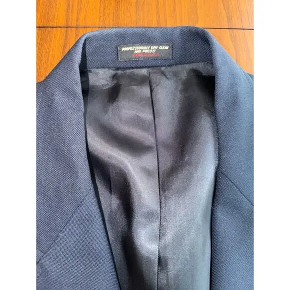 Vintage Regent Clothes Navy Hopsack Blazer for George Gibson's 44R - Picture 4 of 7